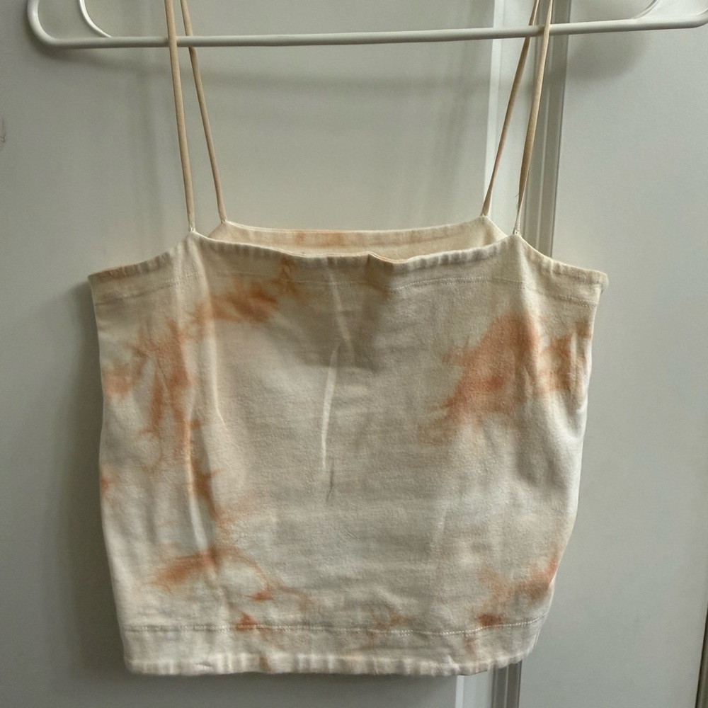 American Eagle Outfitters Cream and Orange Tank Top